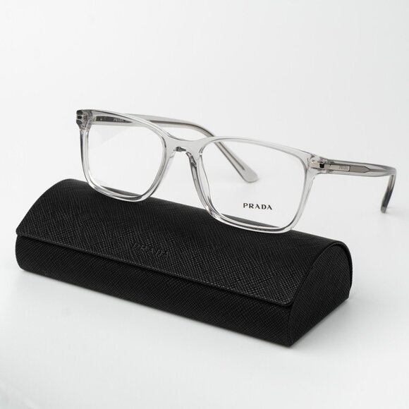 Prada Women Eyeglasses Crystal Grey Square Unisex PR14WV U431O1 BRAND NEW - Picture 2 of 10